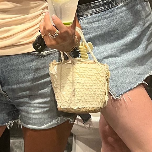 Zara Sequin Mini Basket Bag White - Picture 10 of 10